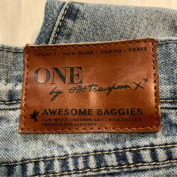 ONE X One Teaspoon Awesome Baggies Medium Rise Jeans 24 Y2K Casual Distressed - Picture 12 of 12